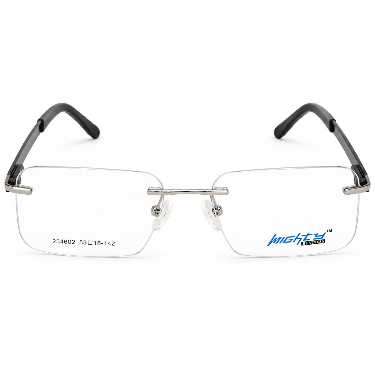 Mighty Business Classic Rimless Rectangle Eyeglasses