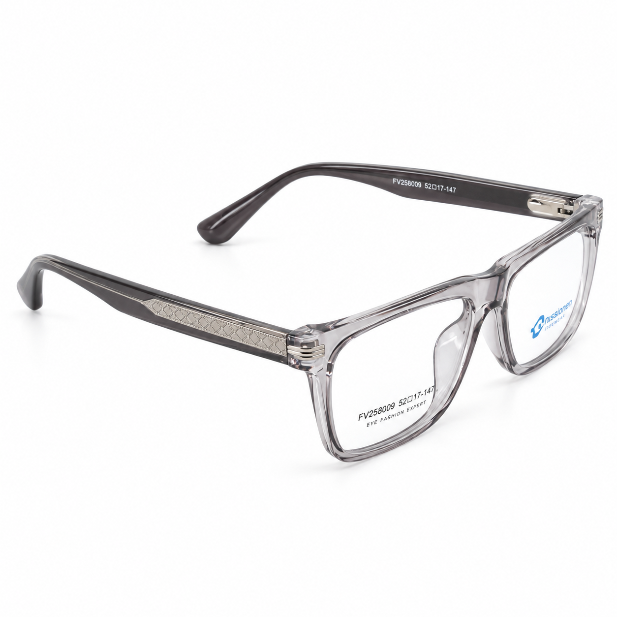 Smoky Transparent Grey + Dark Charcoal + Clear + Silver