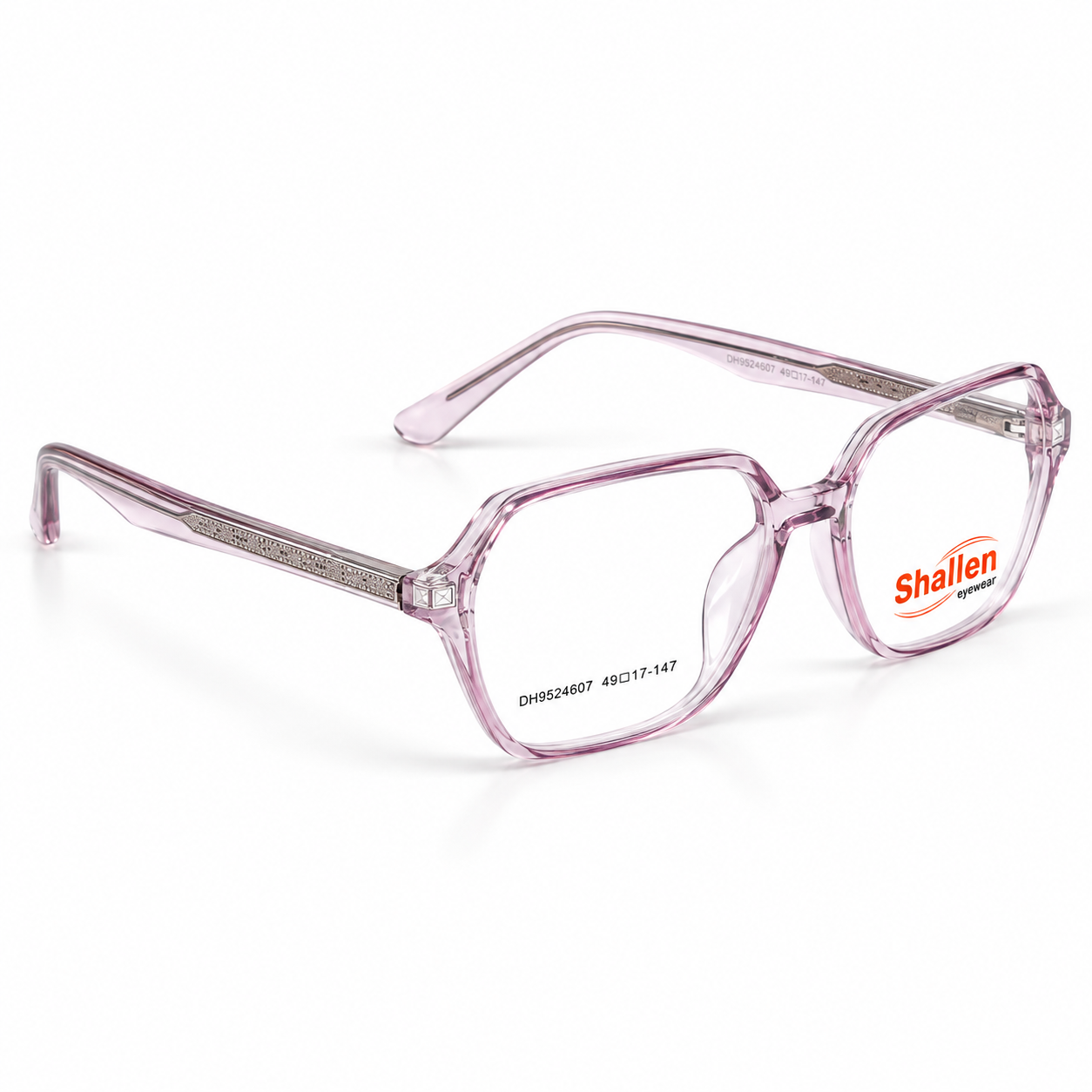 Transparent Rose Pink + Silver