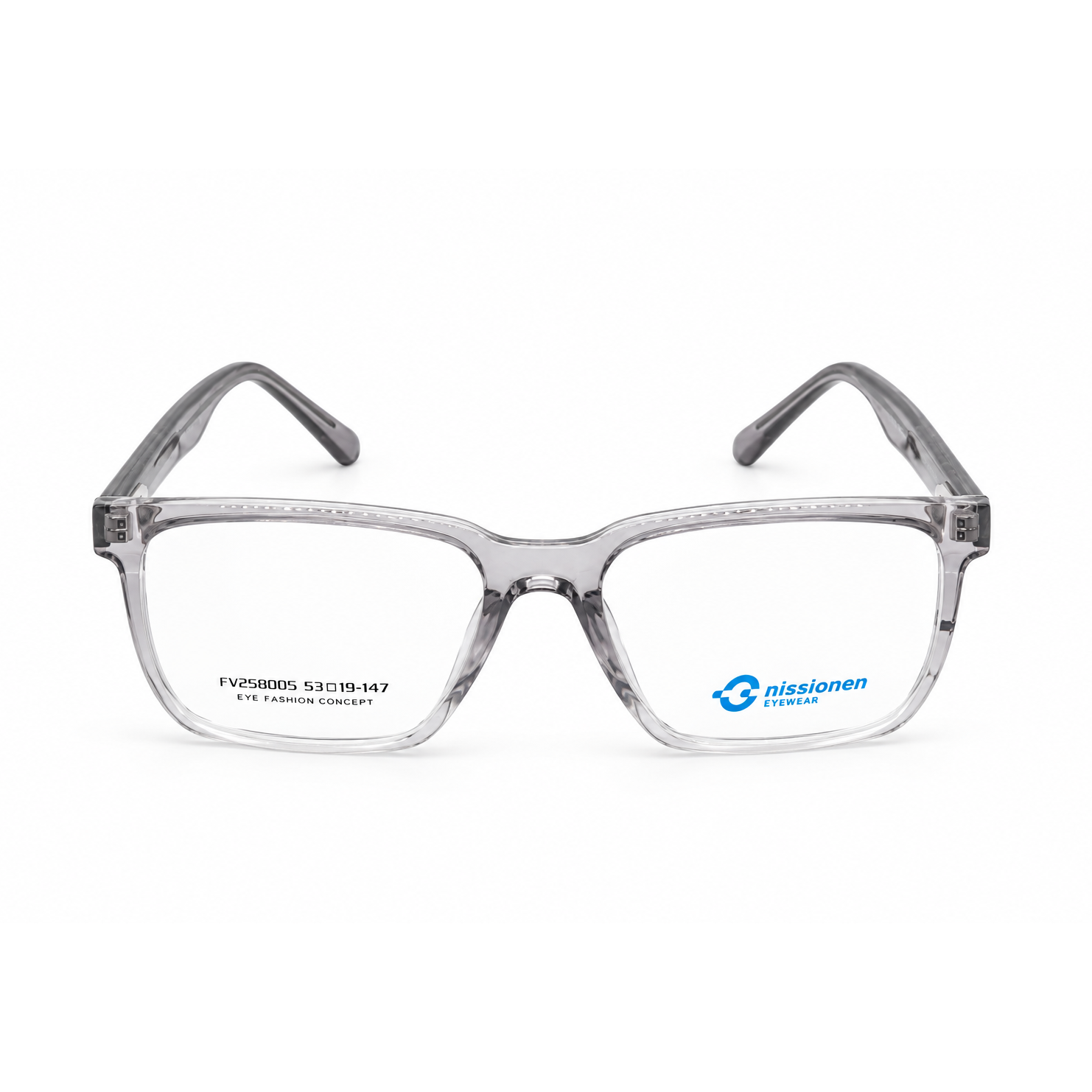 Smoky Transparent Grey + Crystal Clear + Silver