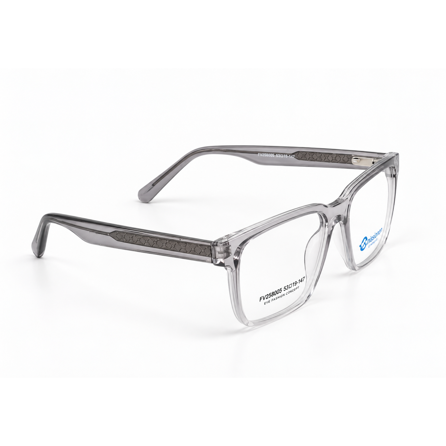 Smoky Transparent Grey + Crystal Clear + Silver