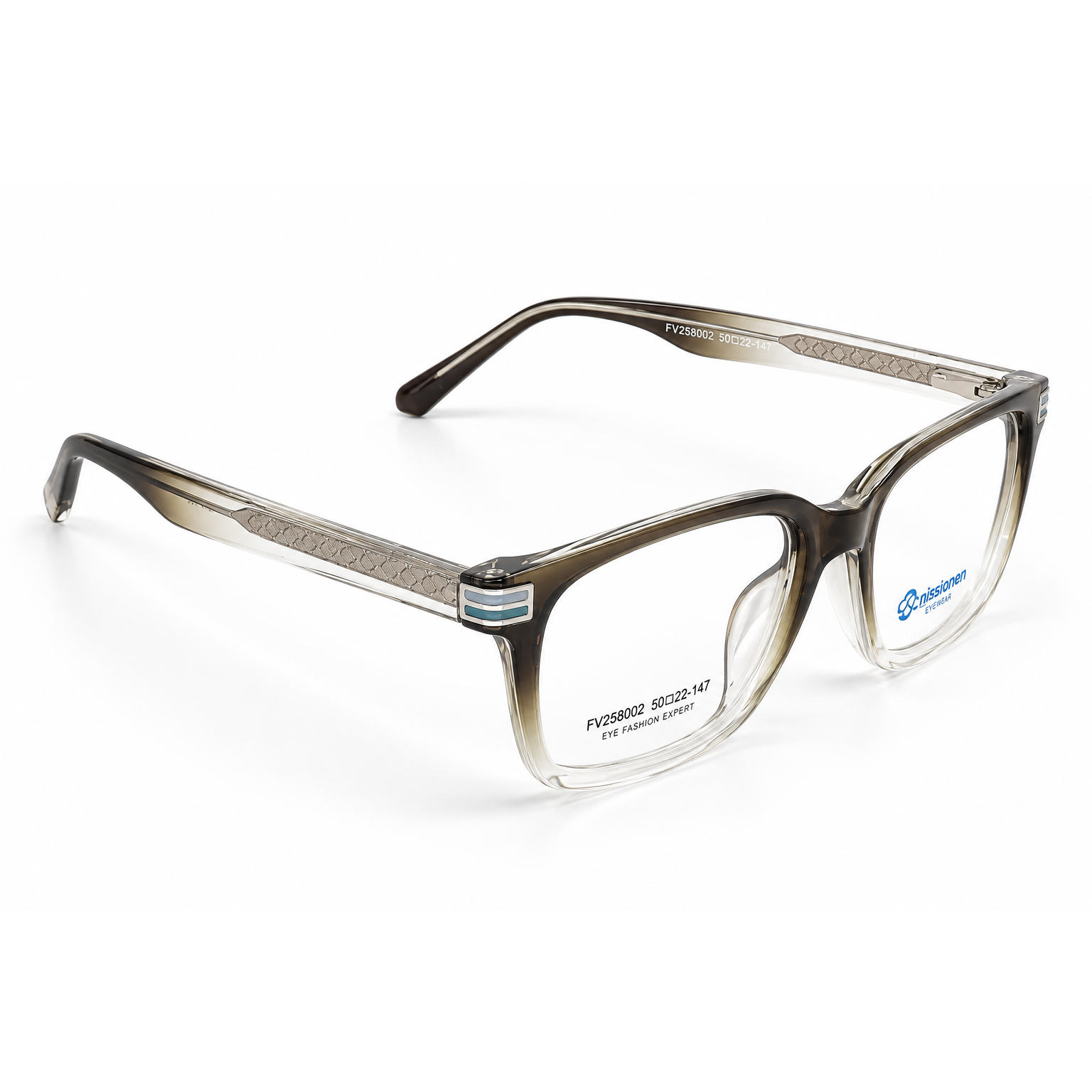 Smoky Transparent Brown + Dark Brown + Clear + Silver