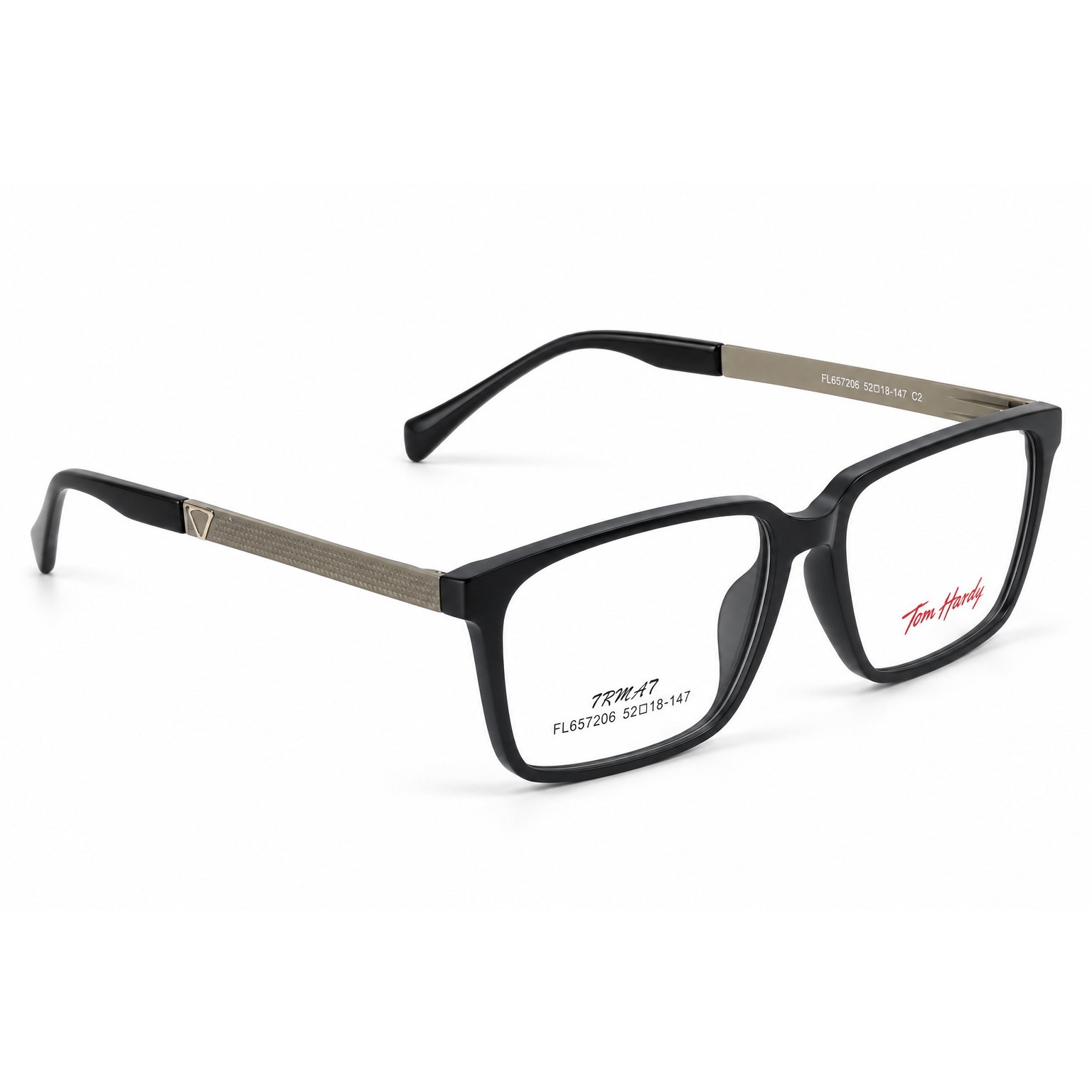 Tom Hardy FL657206 Classic Black & Gold Square Eyeglasses