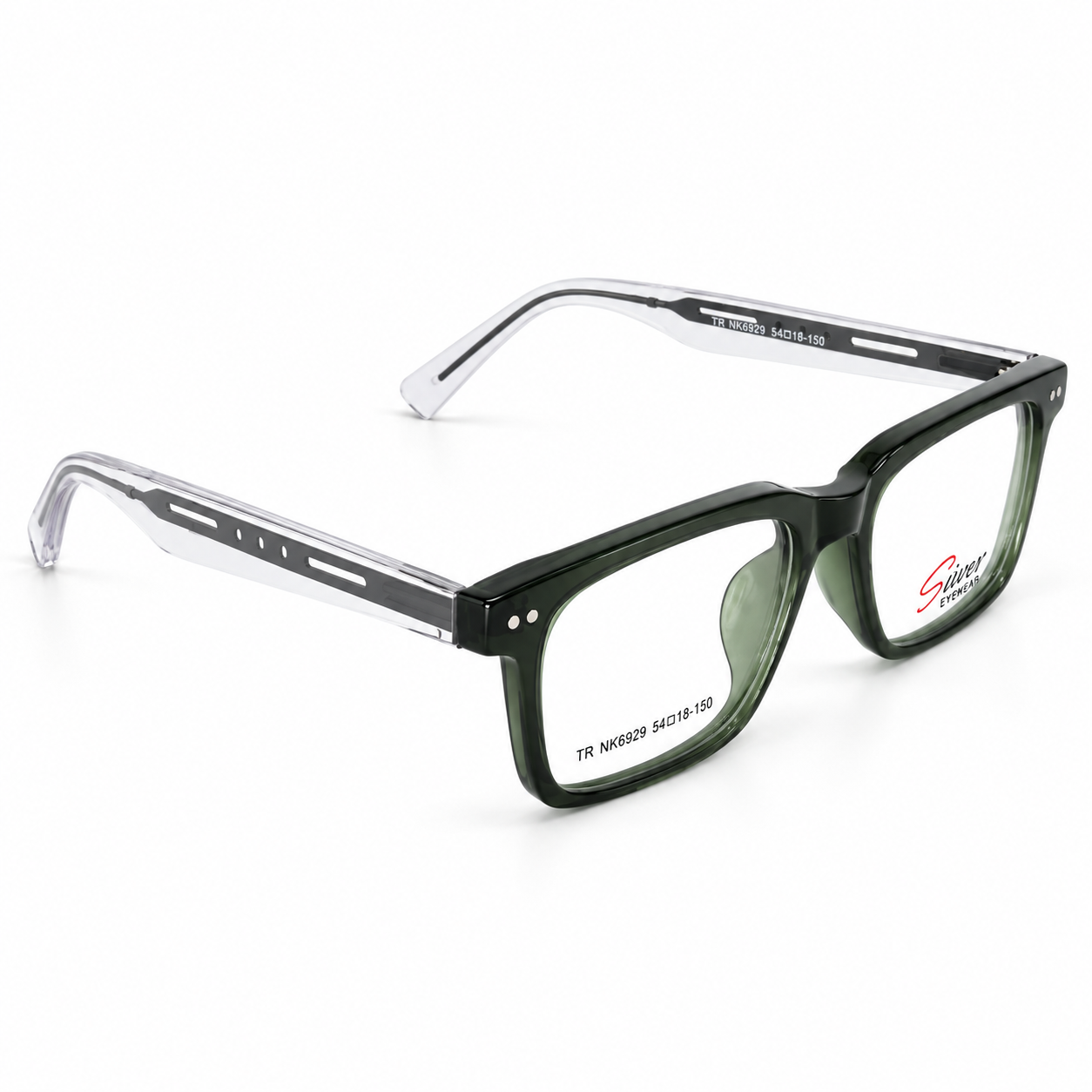 Dark Olive Green + Clear Crystal
