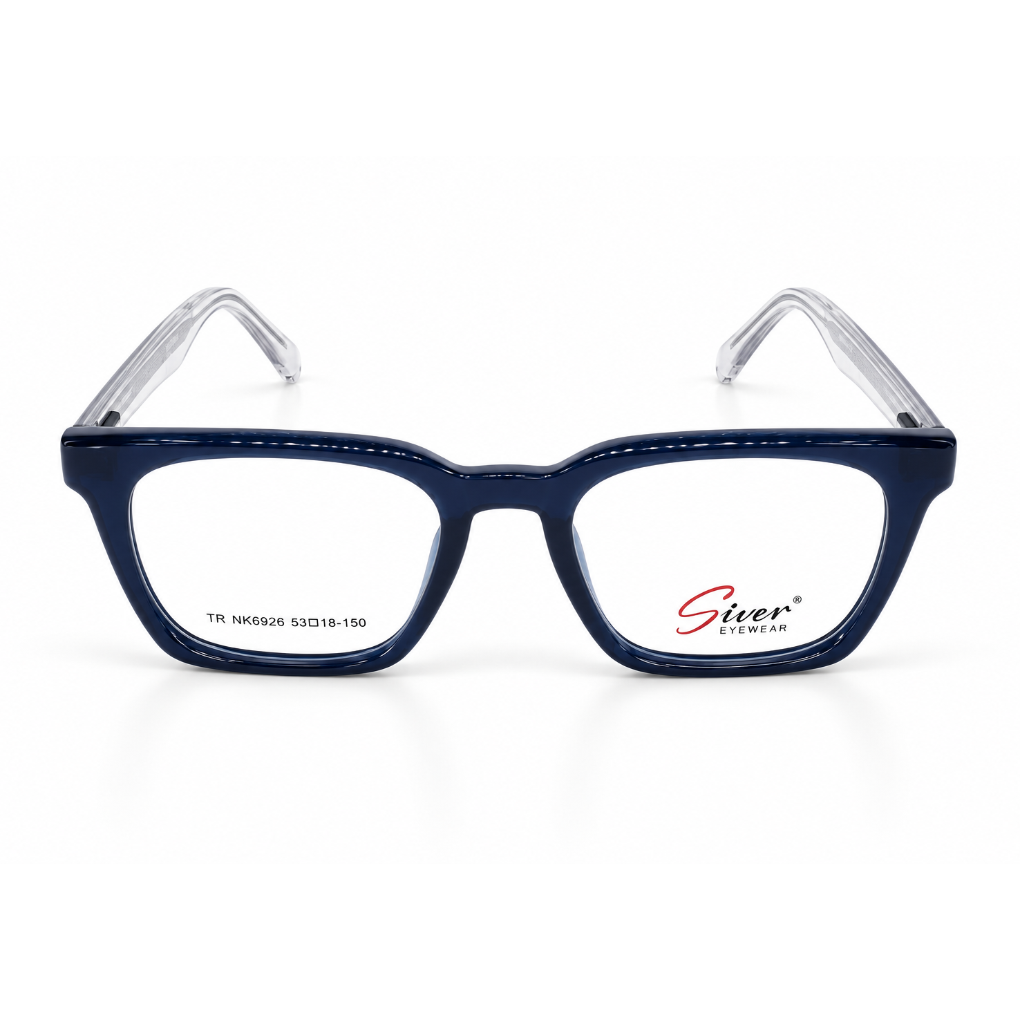 Dark Navy Blue + Transparent Clear + Silver