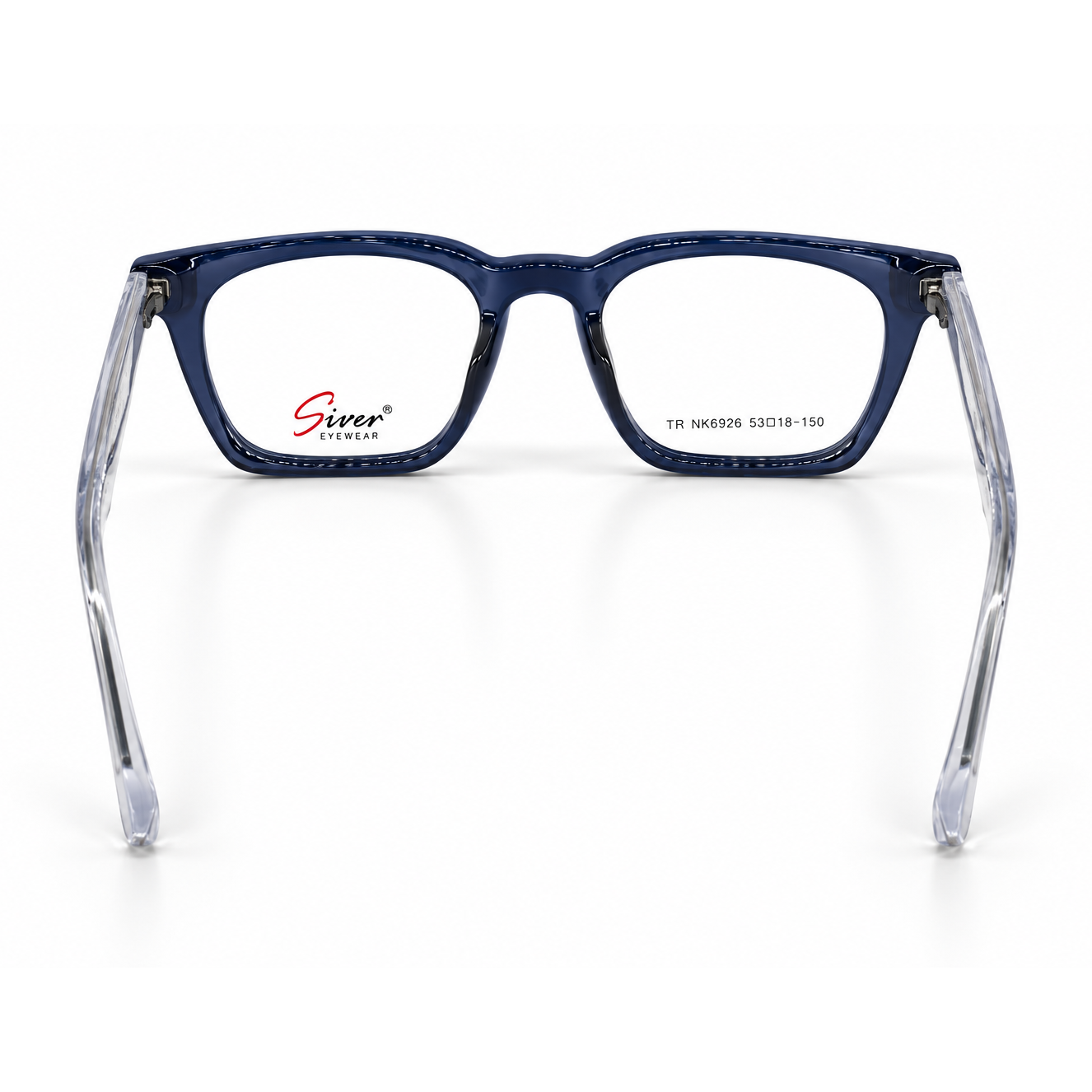 Dark Navy Blue + Transparent Clear + Silver