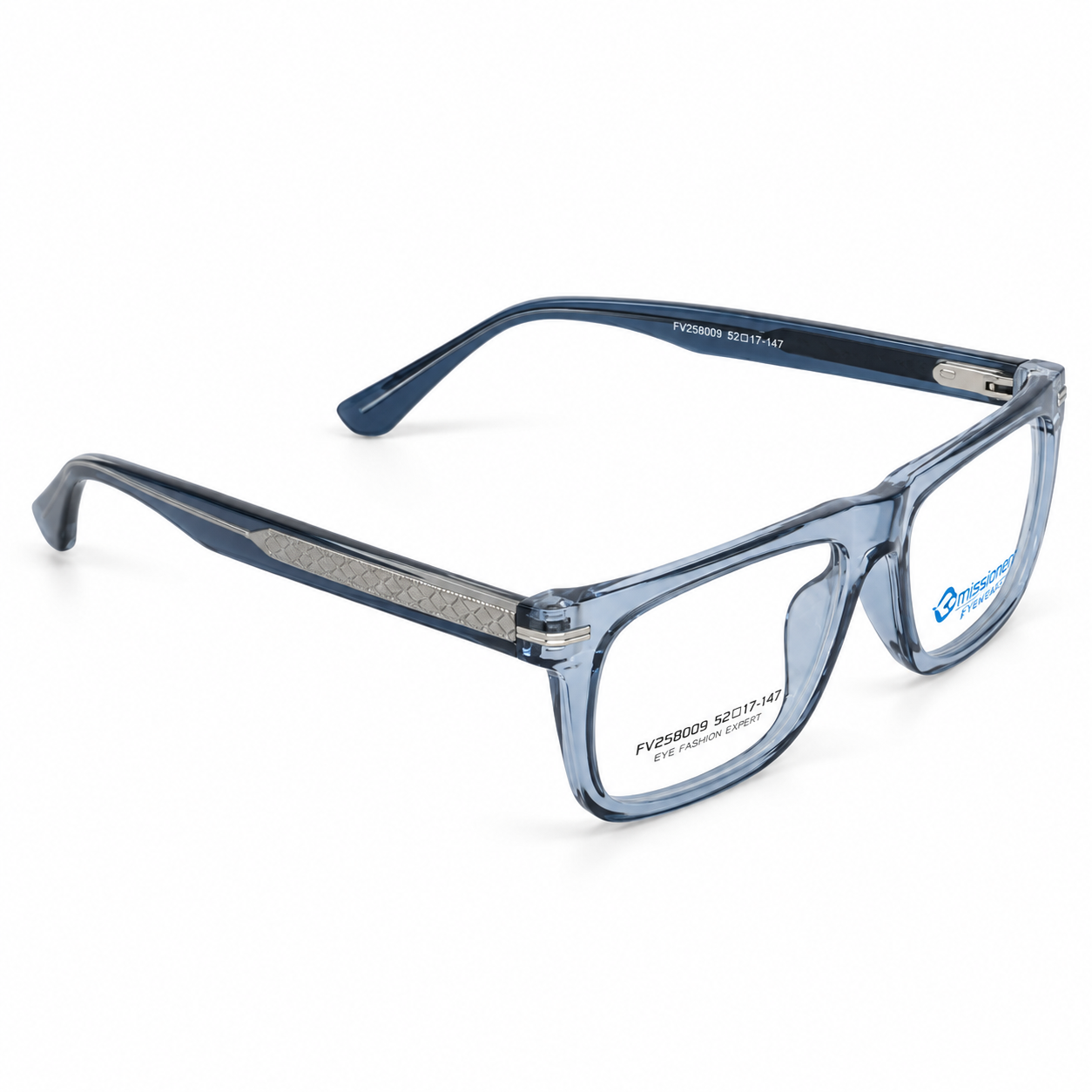 Smoky Blue-Grey + Dark Navy Blue + Transparent Blue-Grey