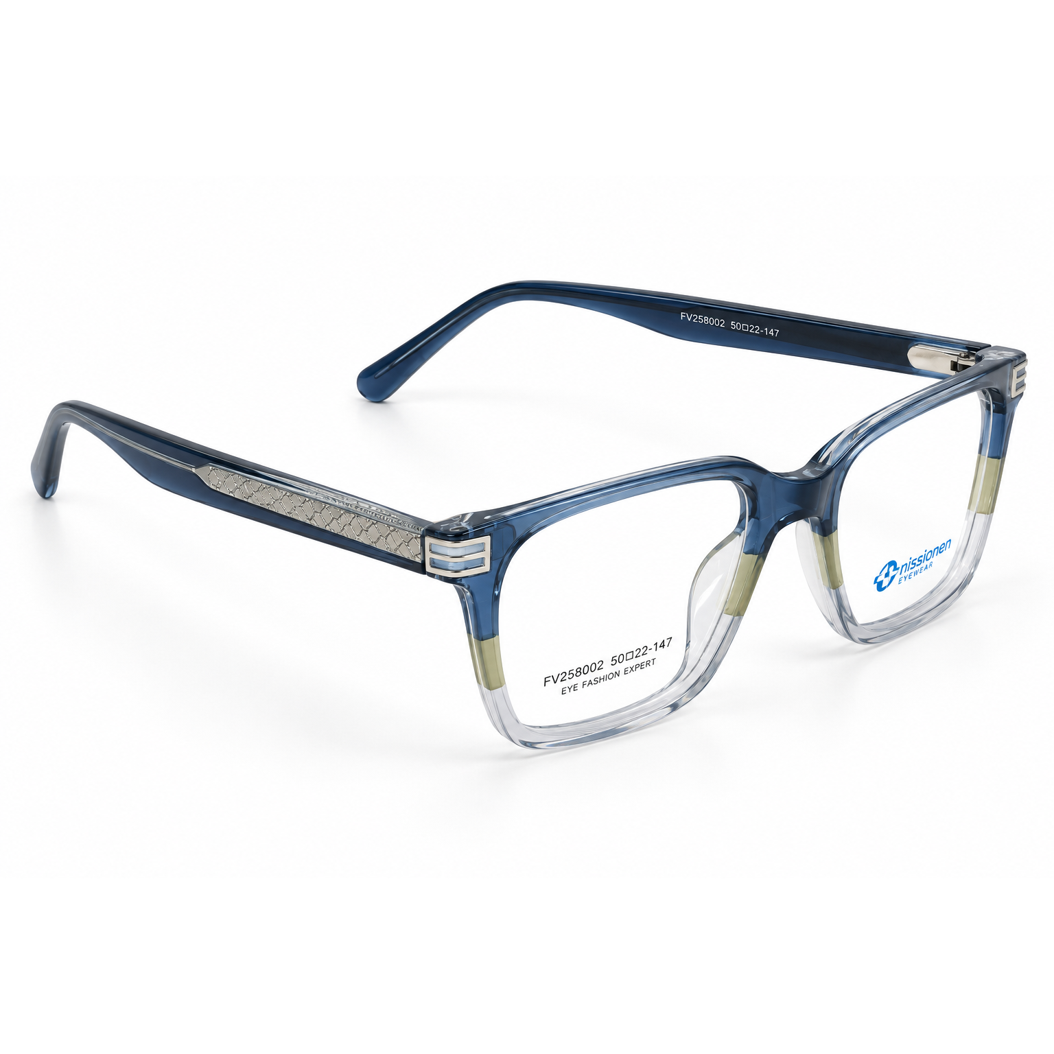 Transparent Dark Blue + Navy Blue + Clear + Olive/Khaki
