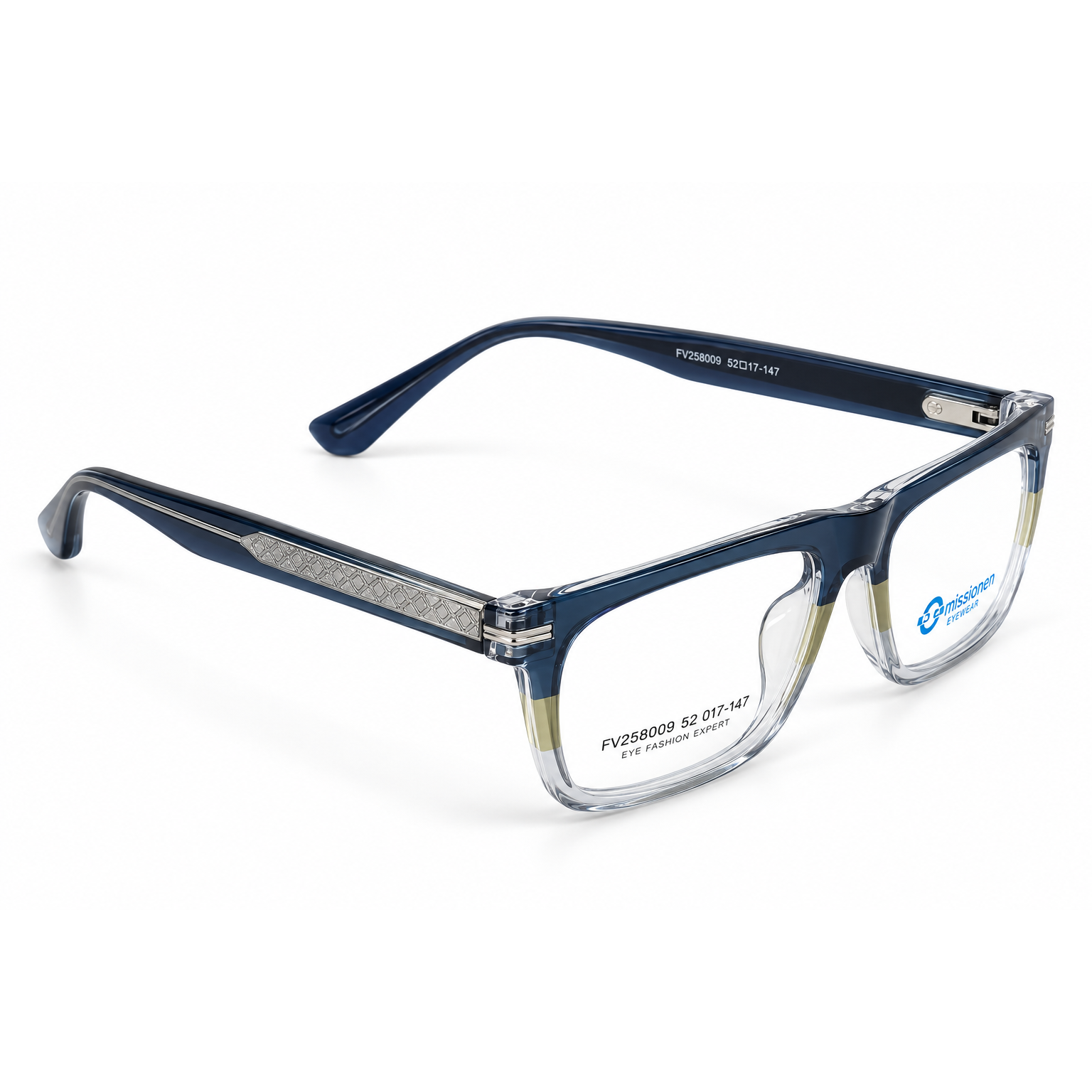 Dark Navy Blue + Olive/Khaaki + Clear Transparent