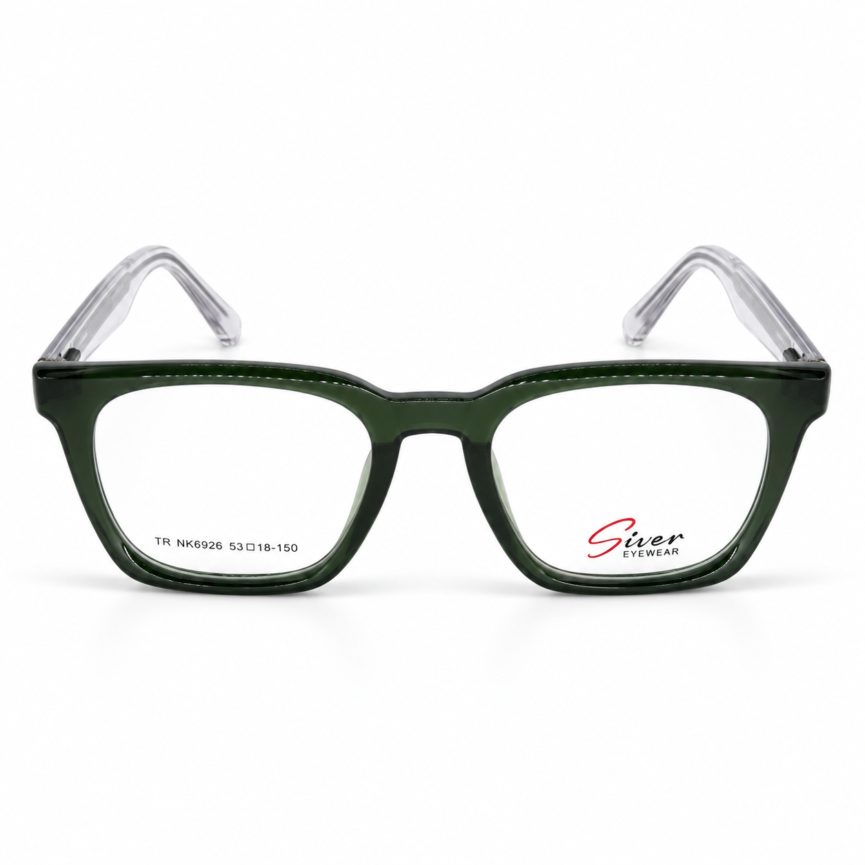 Silver Eyewear Classic Smoky Transparent Rectangle Eyeglasses